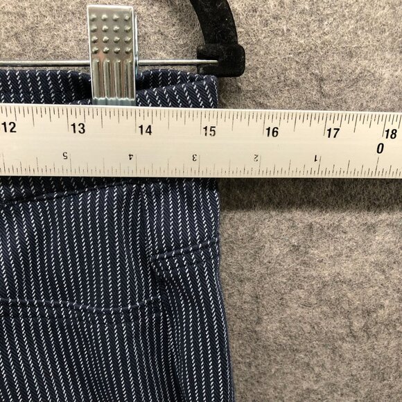 Uniqlo Stretch Legging Pants Womens L Navy Blue Pinstriped Pull On Skinny Knit - Picture 5 of 8